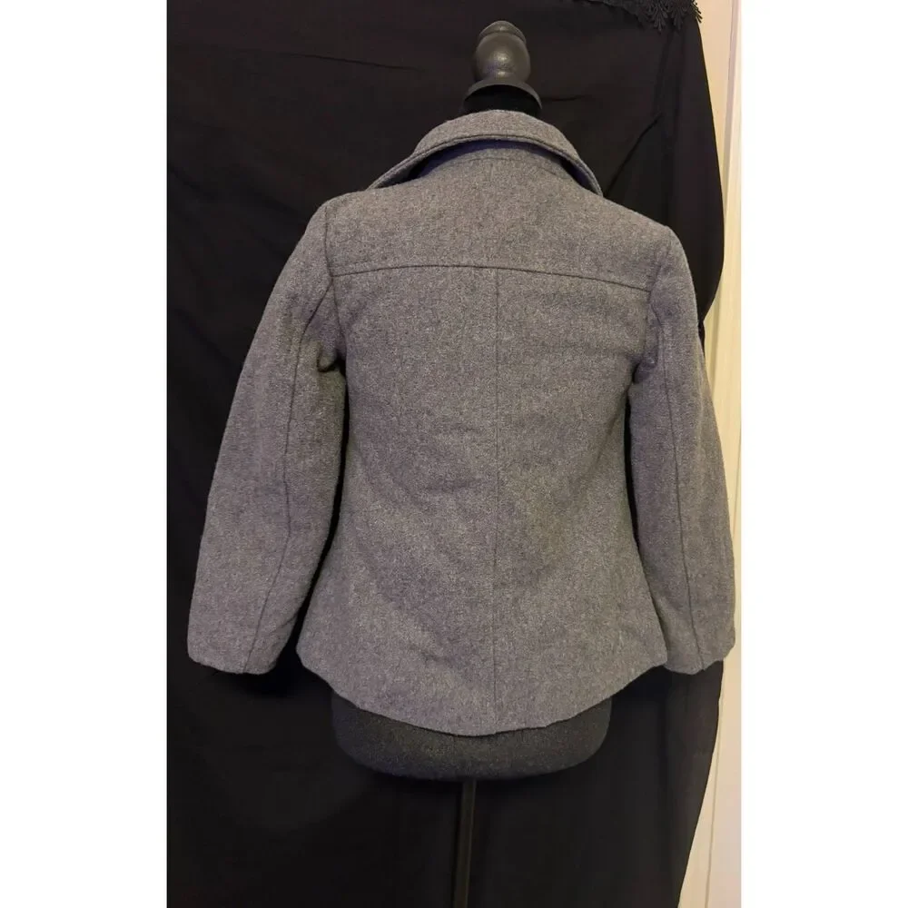 #158 - Old Navy Girls Gray Peacoat Coat – Size Medium (8)